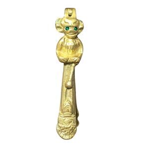 Vintage Brass Lincoln Imp Monkey Emerald Eyes Nutcracker Italy